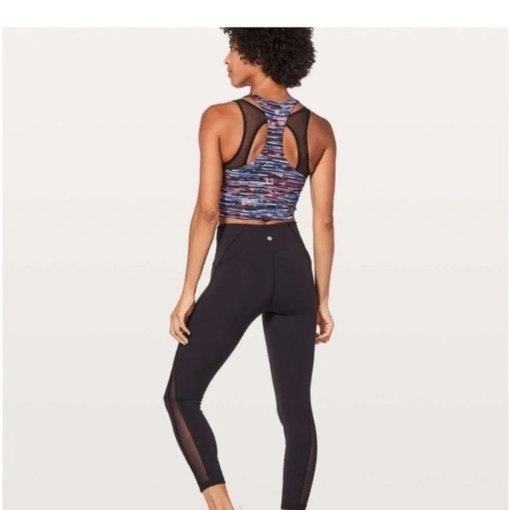 Lululemon Break Free Tank *Nulux Hinshu Alpine White Multi / Black Size 6